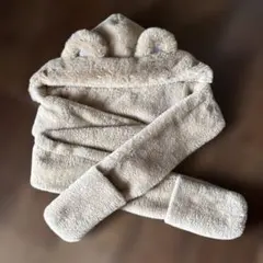 マフラー フード付き 防寒 帽子 くま耳マフラー ポケット付きマフラー