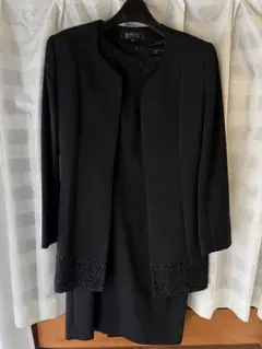 礼服　SIXIEME SENS ブラックワンピーススーツセット 黒　9号　卒業式