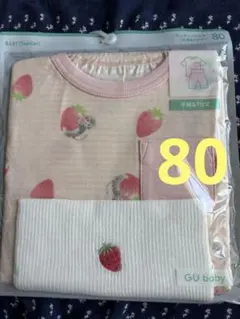 新品　GU　カンタンパジャマ　半袖＆7分丈　80