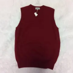 【新品】ドナート・ヴィンチ カシミヤ100% ニットベスト ワインレッド L