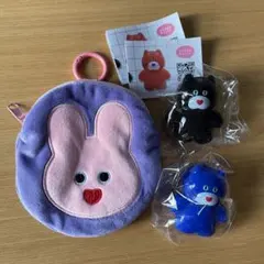 mojojojo ダイカットクリップ まんまるおかおポーチ 3点 ねこ うさぎ