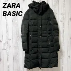【ザラベーシック】ダウンコート　ブラック　ロング　暖かい　S 訳あり