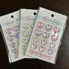 【新品未開封】デコレーションシール　ハート　17P★3種セット