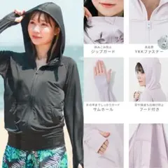 高品質　水陸両用　接触冷感　UVカットパーカー　UPF50+ 吸水速乾