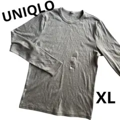新品タグ付 UNIQLO ソフトリブ クルーネックT 長袖 03 グレー XL