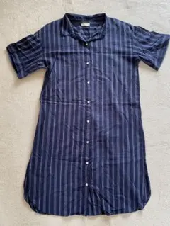 earth music&ecology ストライプ 半袖シャツワンピース