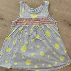 ハッカ　ワンピース　ドット柄　黄色