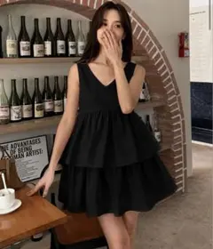 【未使用】birthdaybashバースデーバッシュ Vネックフリルミニドレスのサムネイル