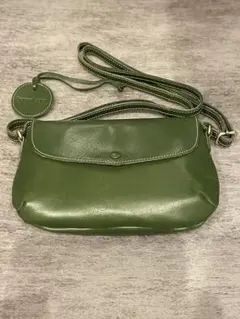 zucchero ズッケロ　本革　ショルダーバッグ　グリーン　美品