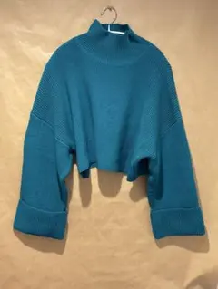 rienda リエンダ クロップドハイネックニット