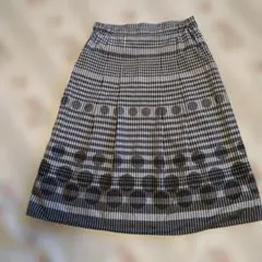 フレアスカート ブラック・ホワイト チェック