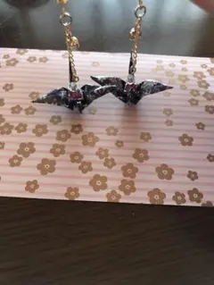 ピアス、ハンドメイド、折り鶴、折り紙