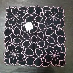竹繊維 桜刺繍 タオルハンカチ 24×24