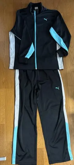 PUMA ジャージ上下セット 黒/水色