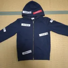 TOMMY フード付きネイビー パーカー M