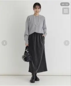 Right-onシェニールスカート(ウエストゴム）