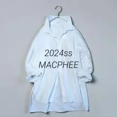2024ss　マカフィー　コットンドビーストライプオープンカラーシャツ　丈長めのサムネイル