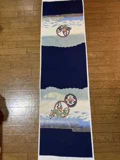 波と花のデザイン和柄はぎれ　⑤