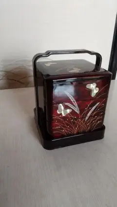 重箱 三段 提げ重 蝶 蒔絵 伝統工芸品