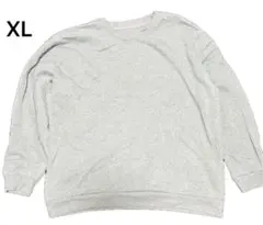 【XL】ゆったり裏起毛スウェット トレーナー グレー 100%ポリエステル
