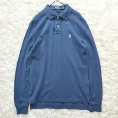 【良品】ポロバイラルフローレン 長袖ポロシャツ カスタムフィット ネイビー M