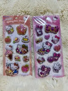 【日本限定発売】ハローキティ スパンコール入りカプセルシール 2点セット