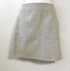 INGNI　BACKレースUP起毛チェック 　台形ミニスカート