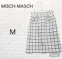 ミッシュマッシュ　MISCH MASCH　ひざ丈　スカート　Ⅿ　ホワイト　グレーのサムネイル