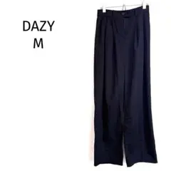 デイジー ワイドパンツ ブラック タック入り きれいめ センタープレス風