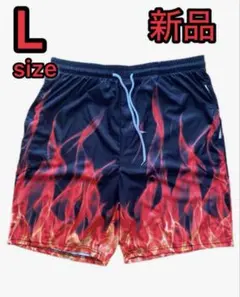 【新品】ファイヤーパターン　フレイムス　ハーフパンツ　バスパンのサムネイル
