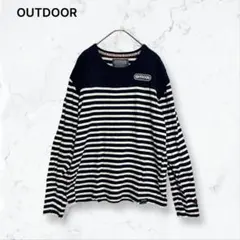 a3869 アウトドアプロダクツ Tシャツ 濃紺 L ボーダー 切替 長袖 春秋のサムネイル