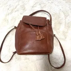 希少＊ungaro ハートチャーム　ゴールド　ミニ　リュック　レザー　ブラウン