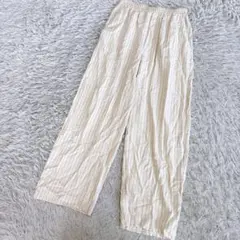 ZARA ザラ リネン混 ストライプ柄 ワイドパンツ イージーパンツ Sサイズ