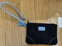 COACH コーチ ポーチ リストレット ブラック×ライトブルーのサムネイル