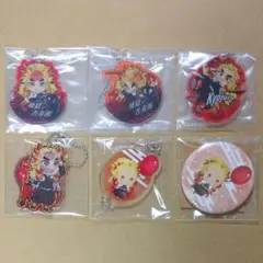 セット 鬼滅の刃 煉獄 杏寿郎 アクリルキーホルダー 缶バッジ 和傘 バルーン