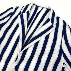 ギローバ コットン ニット ジャケット ストライプ 綿100% L 春夏 軽JKのサムネイル