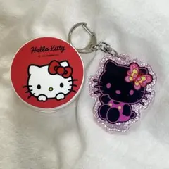 ハローキティ 2点セット（クリームケース＆ラメ入りアクリルキーホルダー）