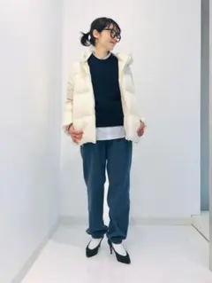 UNIQLO U プレミアムラムモックネックセーター ウール100% 黒L