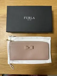 フルラ　長財布　リボン　ピンク