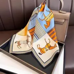 秋日祭限定 馬柄スカーフ サイズ：70cmx 70cm 最安値で