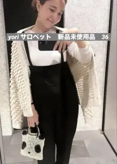 yoriドライツイードサロペット36 ワンピース　ブラウス yori ドライツイードライクサロペット ブラック36 - メルカリ