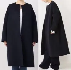 定価¥117.700 ドゥーズィエムクラスCINOH 紺色ウールカシミヤコート