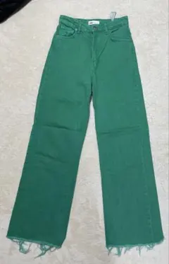 ZARA グリーン ストレートデニム EUR34