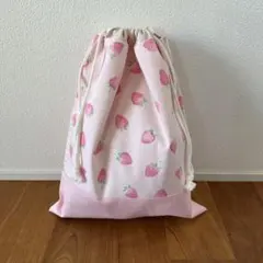 ハンドメイド★体操服袋★いちご柄★女の子★お着替え袋★