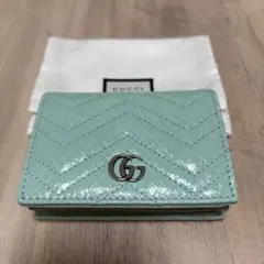 GUCCI　ダブルG　ミニウォレット　財布　二つ折り　グリーン