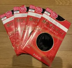 fukuske 福助タイツ80デニール マットタイプタイツ M-L 4枚セット