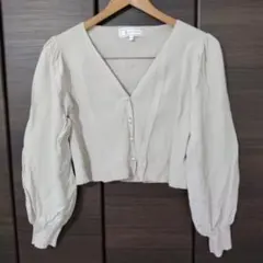 レディース カーディガン ROPÉ PICNIC ベージュ 春 Vネックパール