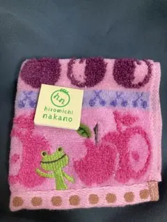 hiromichi nakano タオルハンカチ タグ付き　カエル　ピンクのサムネイル
