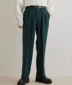 【JUNRED】スムースストレッチタックワイドパンツ