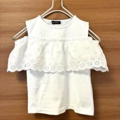 BEBEホワイトオフショルダーTシャツ カットソー110cm 女の子